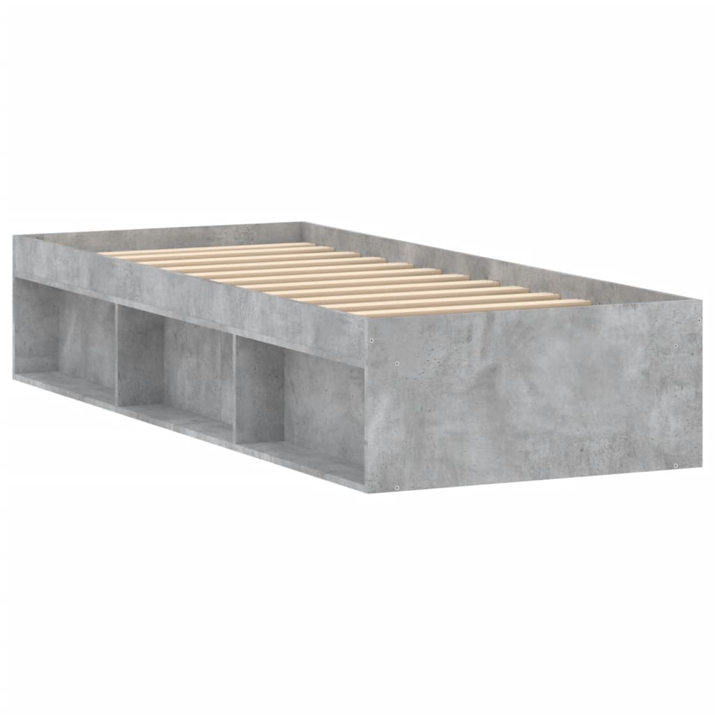 vidaXL Posteľný rám betónovo sivý 75x190 cm malé jednolôžko