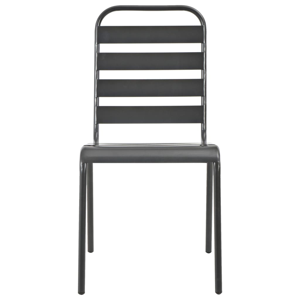 vidaXL Stohovateľné vonkajšie stoličky 2 ks, oceľ, sivé