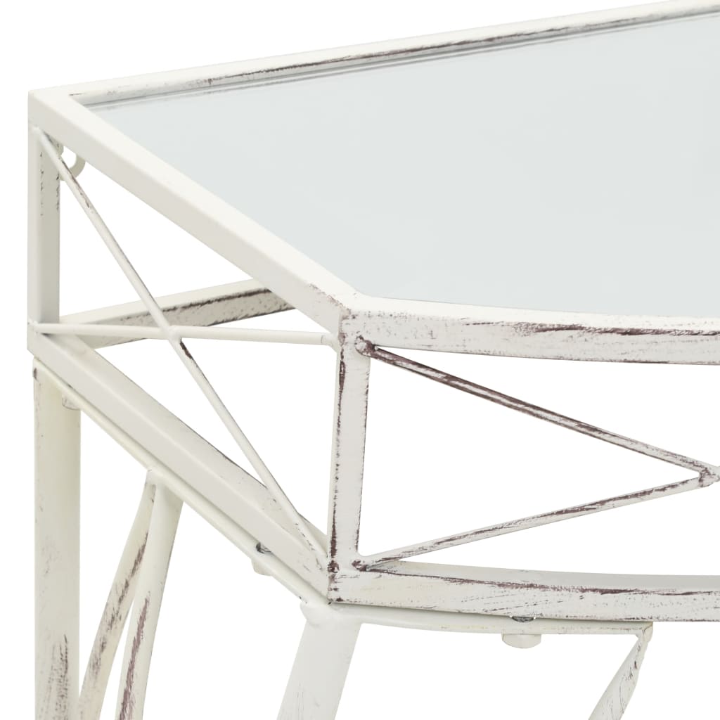 vidaXL Bočný stolík vo francúzskom štýle biely 82x39x76 cm kovový