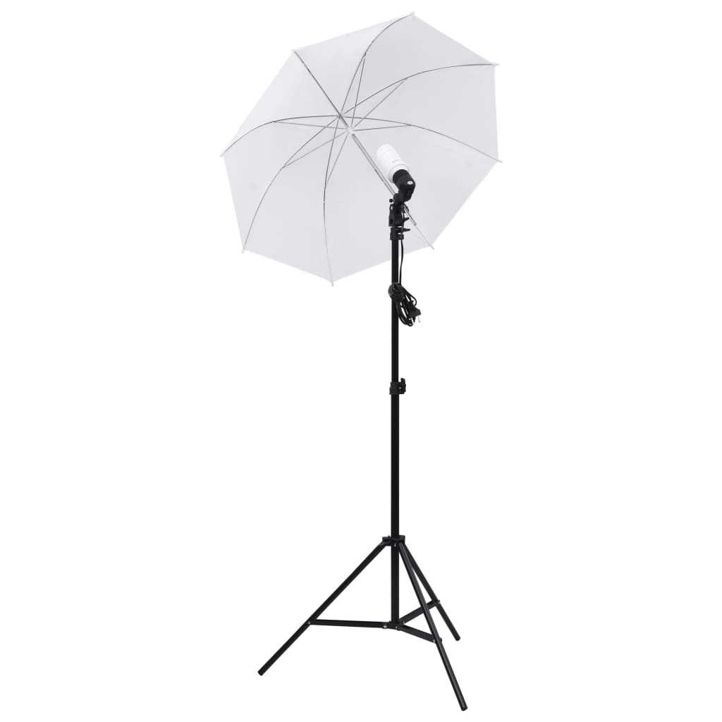 vidaXL Výbava do fotoštúdia, lampy, dáždniky, pozadie a reflektor