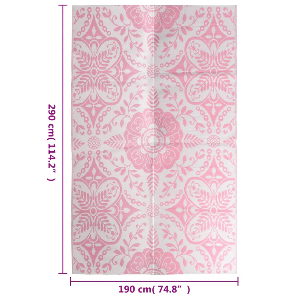 vidaXL Vonkajší koberec ružový 190x290 cm PP