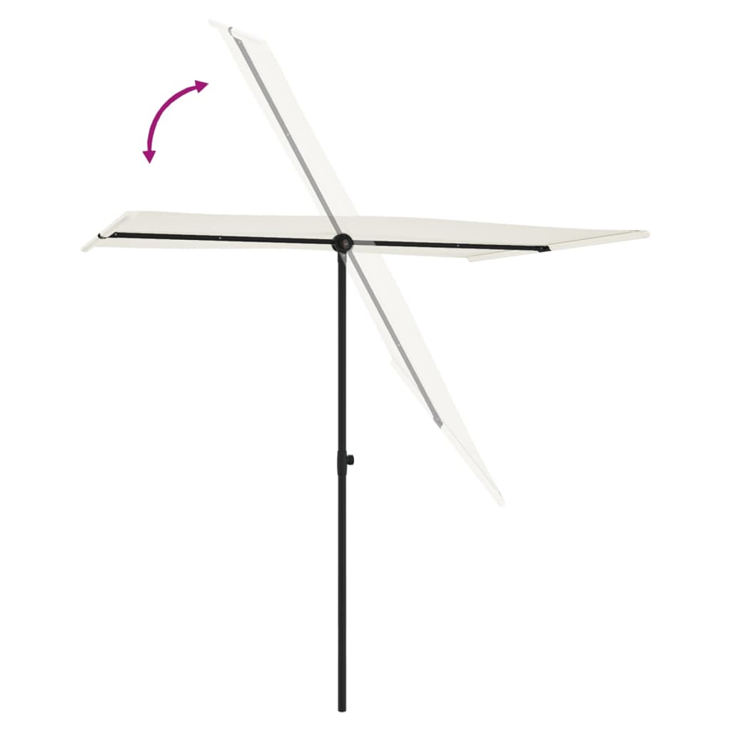 vidaXL Vonkajší slnečník s hliníkovou tyčou 2x1,5 m, pieskovo biely