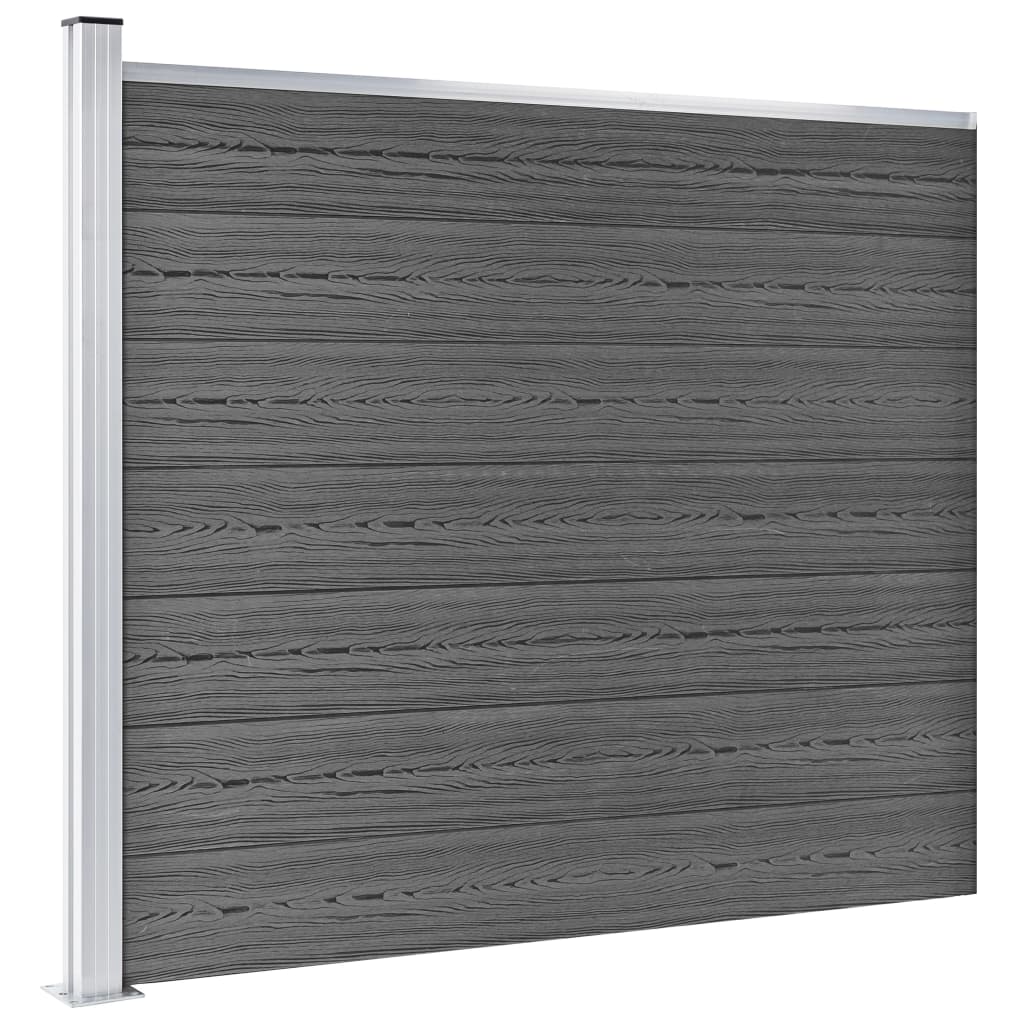 vidaXL Sada plotových panelov WPC 353x146 cm čierna
