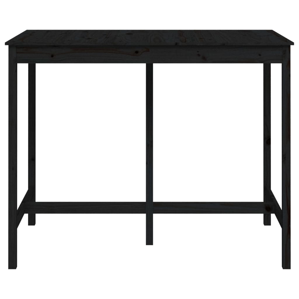 vidaXL Barový stolík čierny 140x80x110 cm borovicový masív