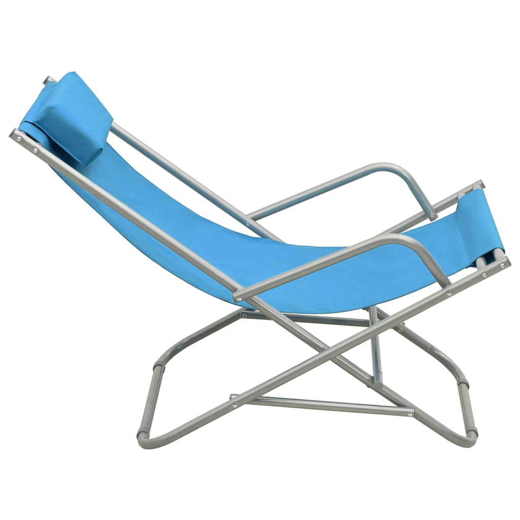 vidaXL Hojdacie stoličky 2 ks oceľové modré