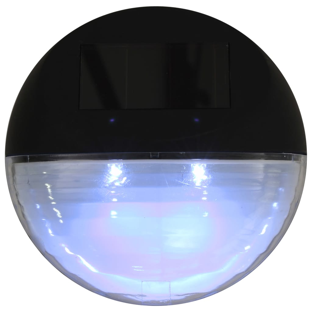 vidaXL Vonkajšie solárne nástenné LED svietidlá 24 ks okrúhle čierne