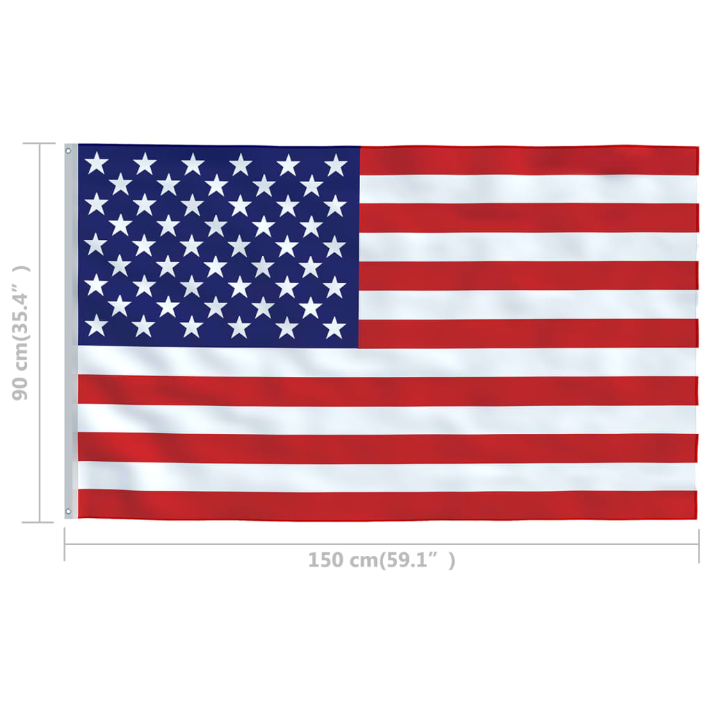 vidaXL Vlajka USA 90x150 cm
