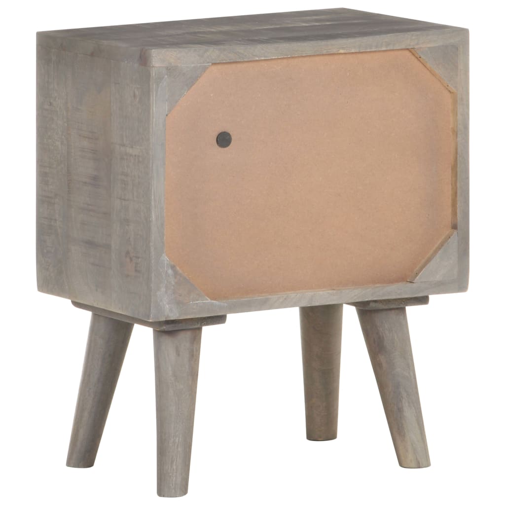 vidaXL Nočný stolík sivý 40x30x50 cm masívne surové mangovníkové drevo