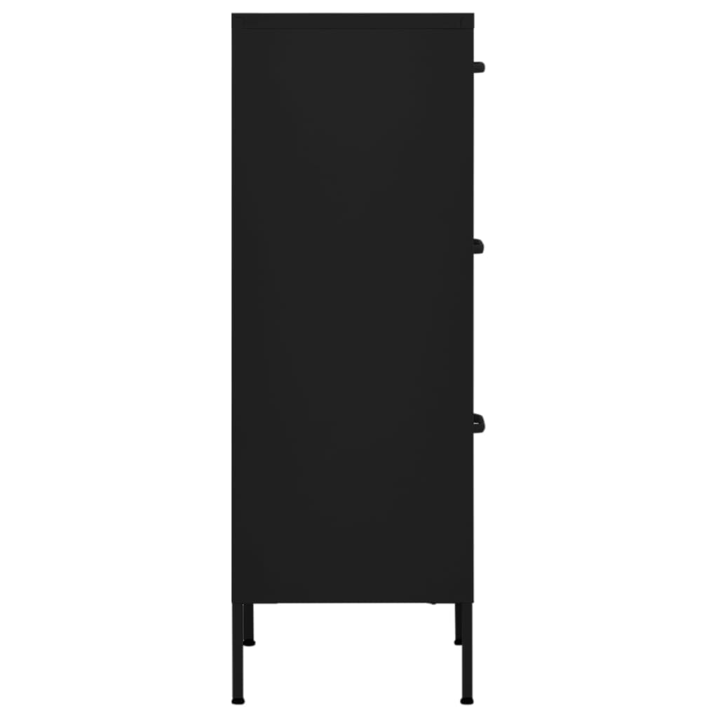 vidaXL Úložná skrinka čierna 42,5x35x101,5 cm oceľ
