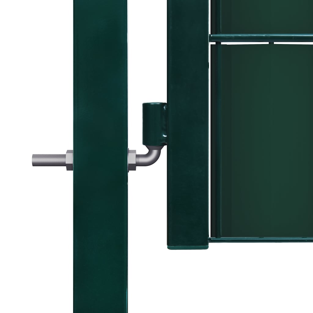 vidaXL Plotová brána, PVC a oceľ 100x81 cm, zelená