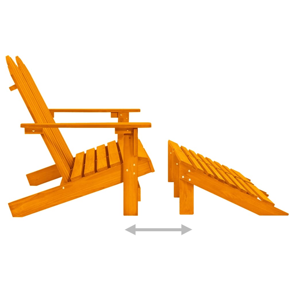 vidaXL 2-miestna záhradná stolička a taburetka Adirondack jedľový masív oranžová