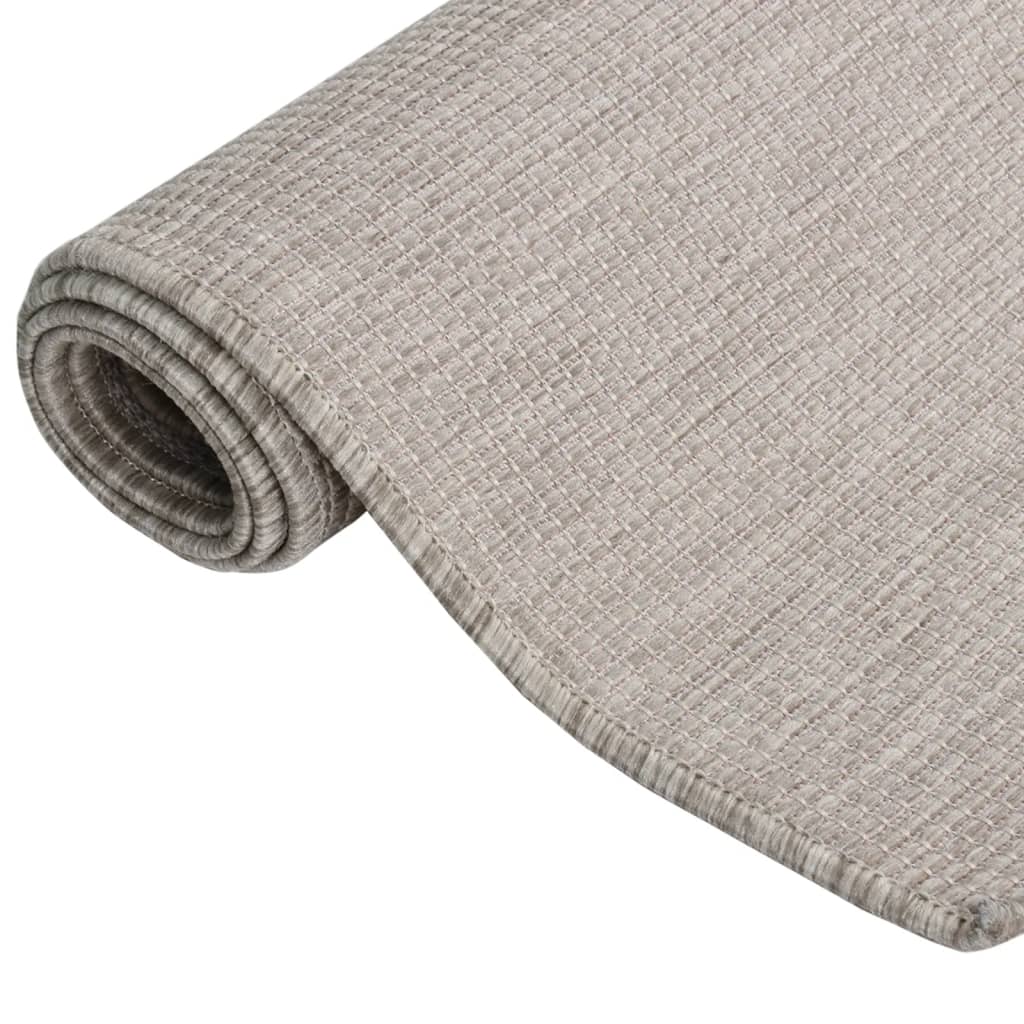 vidaXL Vonkajší koberec s plochým tkaním 120x170 cm sivohnedý