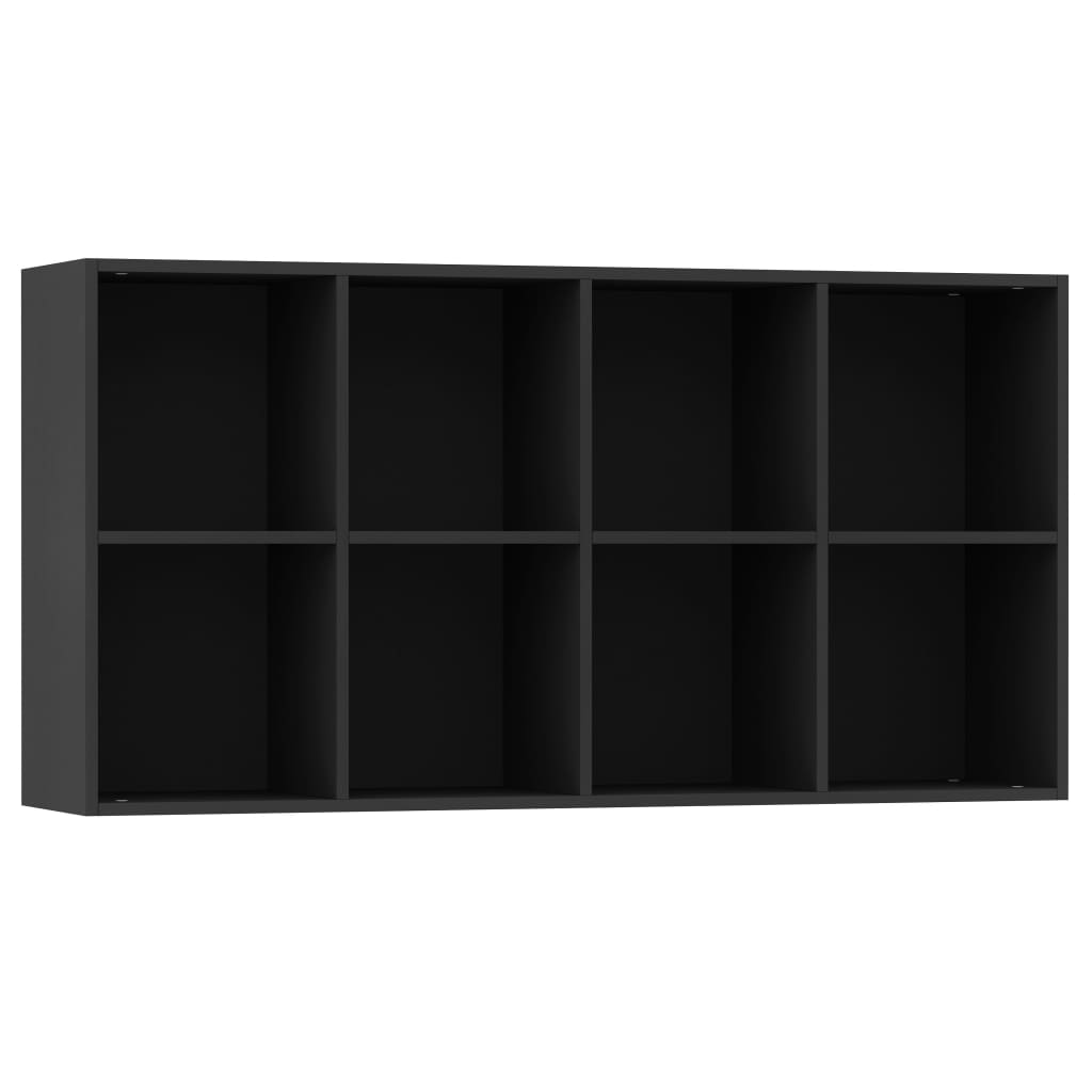 vidaXL Knižnica/komoda, čierna 66x30x130 cm, kompozitné drevo