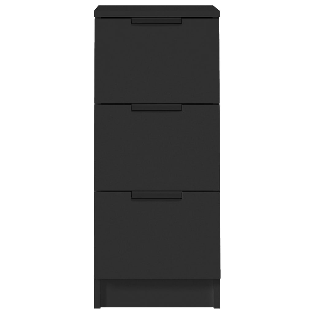 vidaXL Komody čierne 2 ks 30x30x70 cm kompozitné drevo