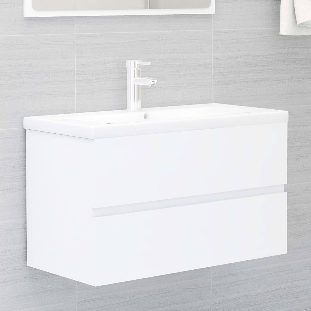 vidaXL Súprava kúpeľňového nábytku biela drevotrieska