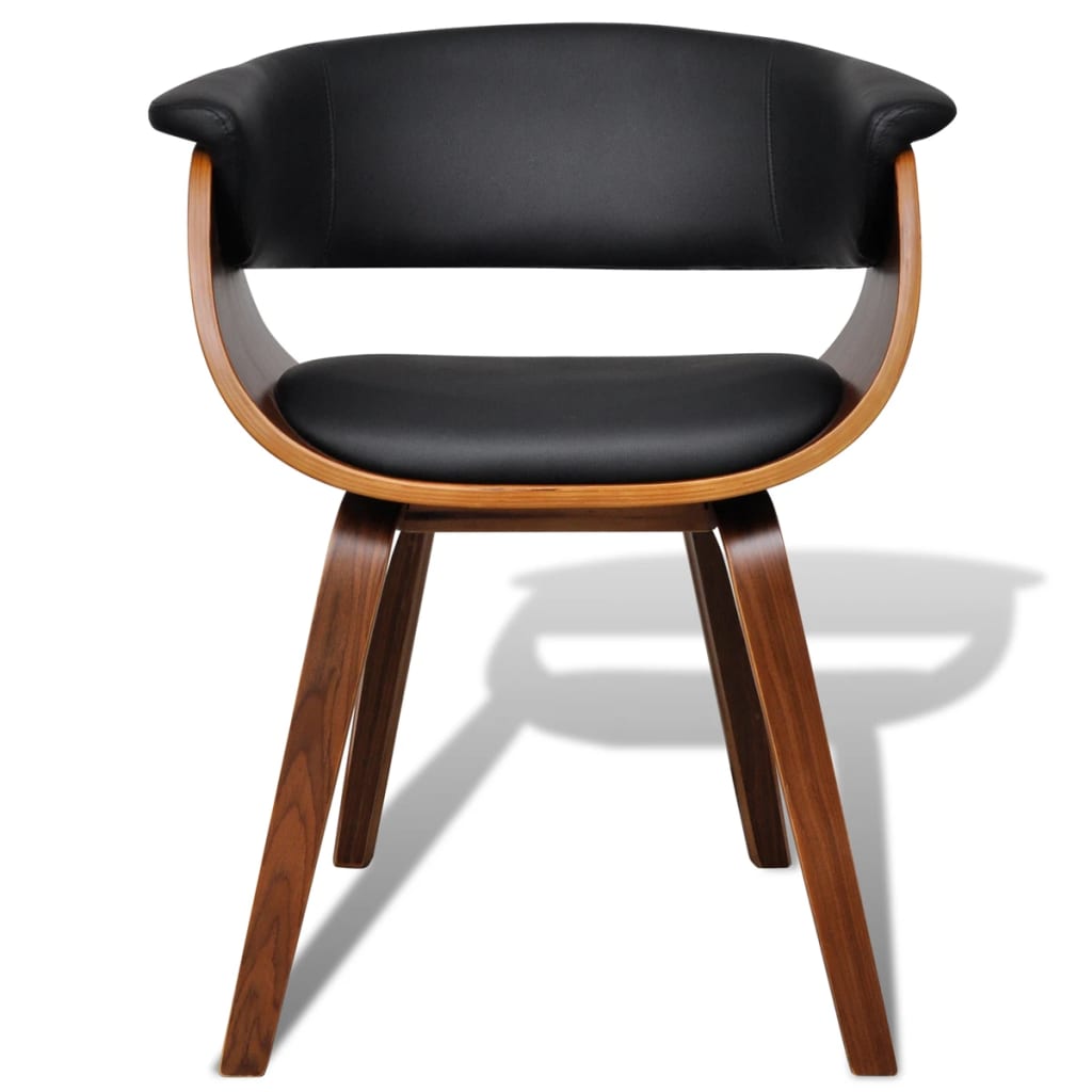 vidaXL Jedálenské stoličky 2 ks, ohýbané drevo a umelá koža