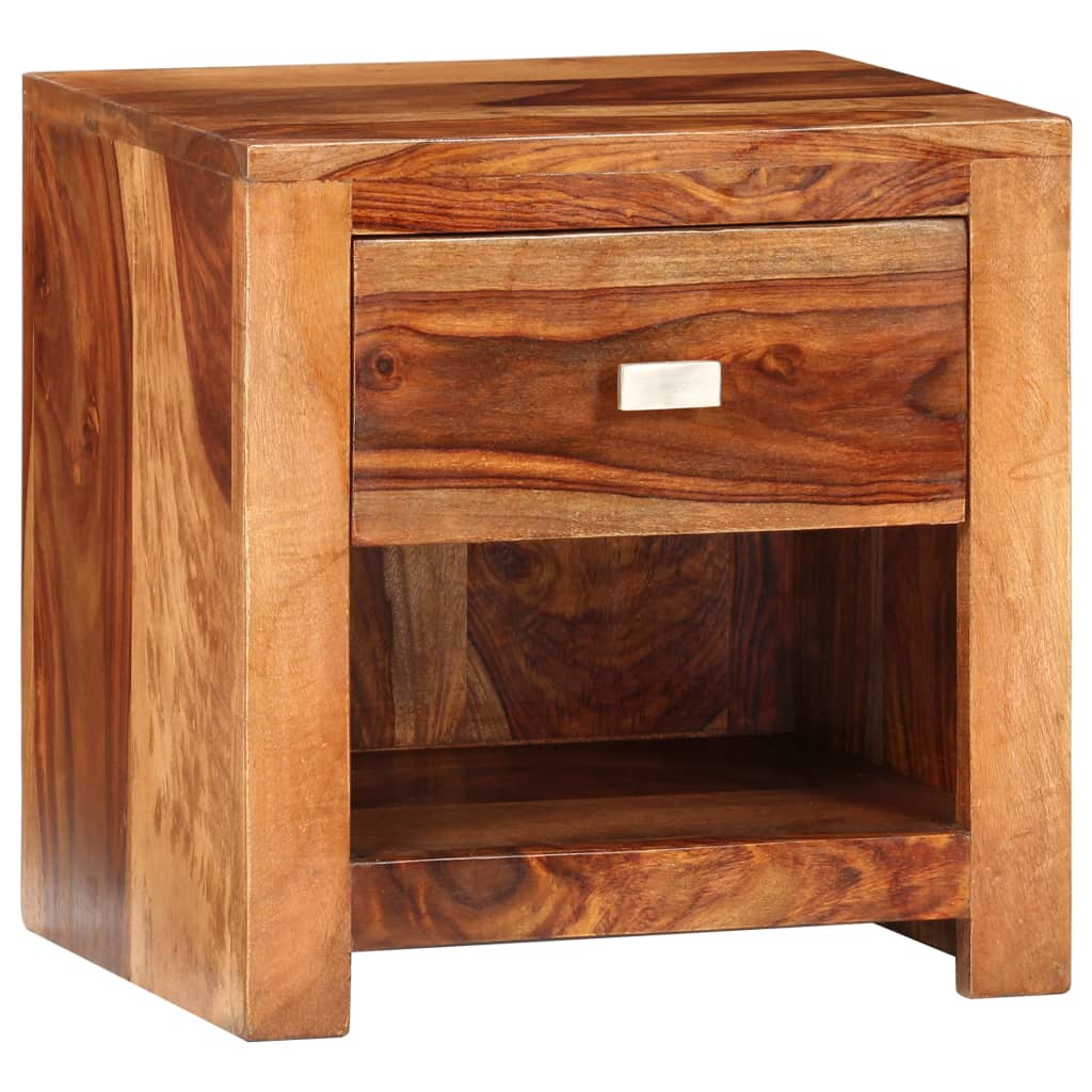 vidaXL Nočný stolík s 1 zásuvkou, drevený masív sheesham
