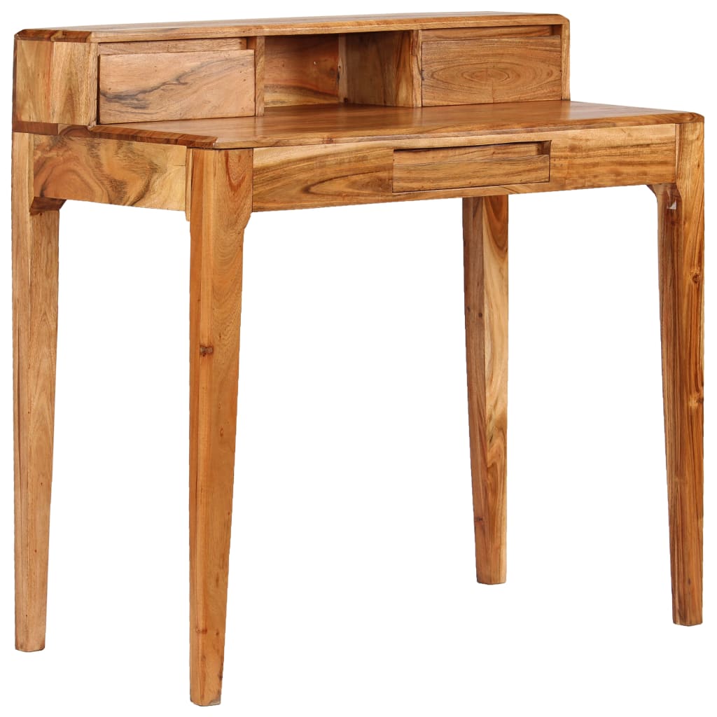 vidaXL Písací stôl so zásuvkami, masívne drevo 88x50x90 cm