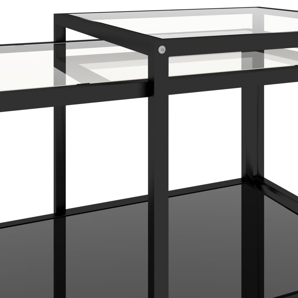 vidaXL Čajové stolíky 2 ks tvrdené sklo čierne