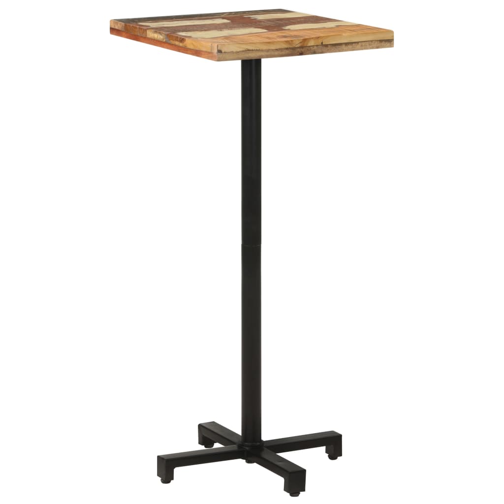 vidaXL Bistro stôl štvorcový 50x50x110 cm masívne recyklované drevo