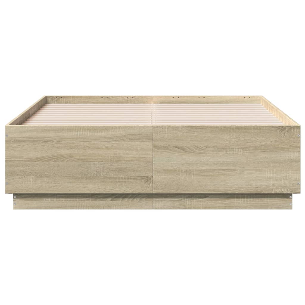 vidaXL Posteľný rám dub sonoma 135x190 cm kompozitné drevo