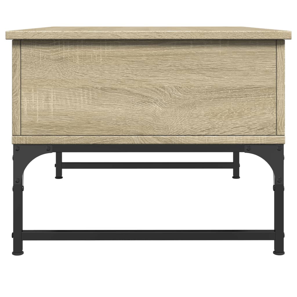 vidaXL Konferenčný stolík, dub sonoma 70x50x40cm, kompozitné drevo+kov