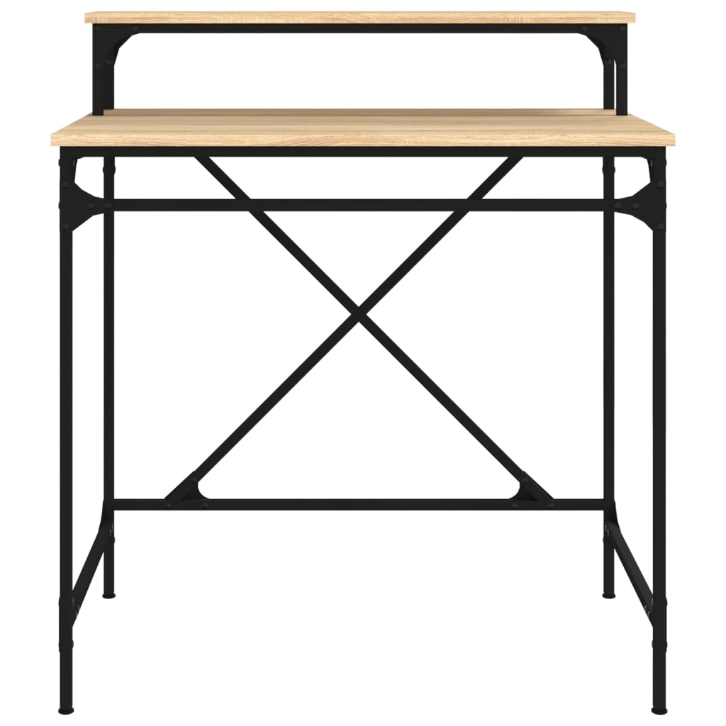 vidaXL Stôl dub sonoma 80x50x90 cm spracované drevo a železo