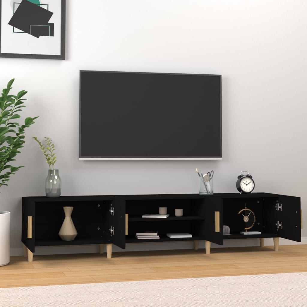 vidaXL TV skrinka čierna 180x31,5x40 cm spracované drevo