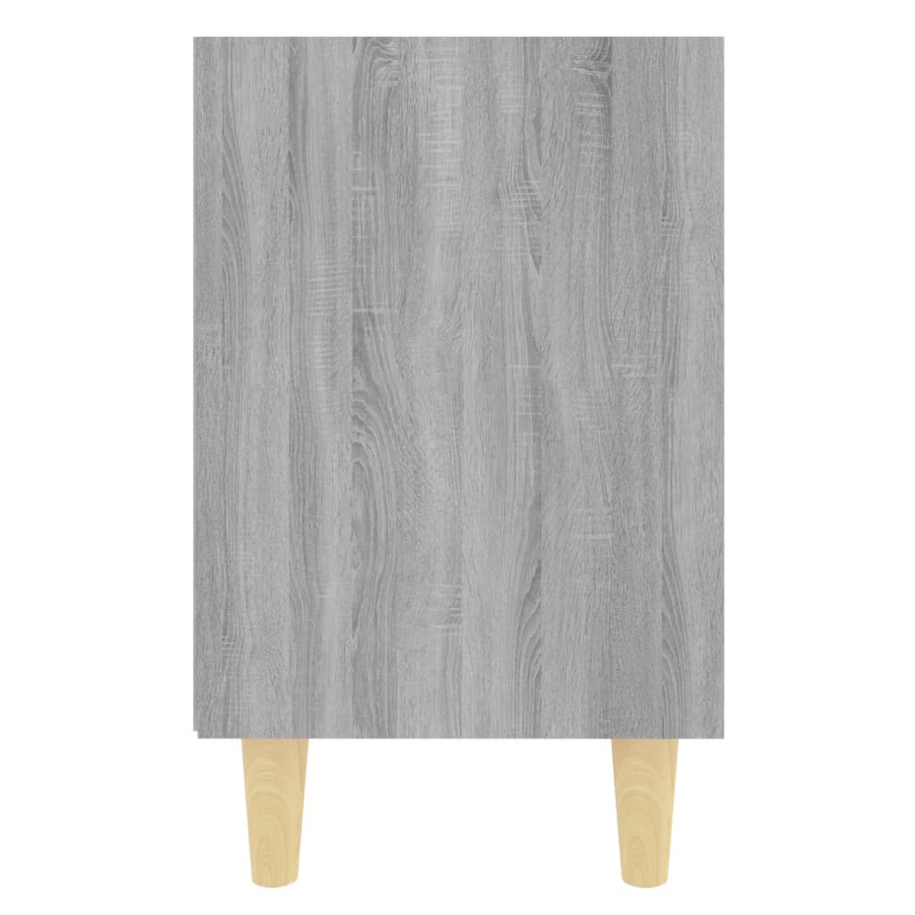 vidaXL Nočné stolíky nohy z masívneho dreva 2ks sivé sonoma 40x30x50cm