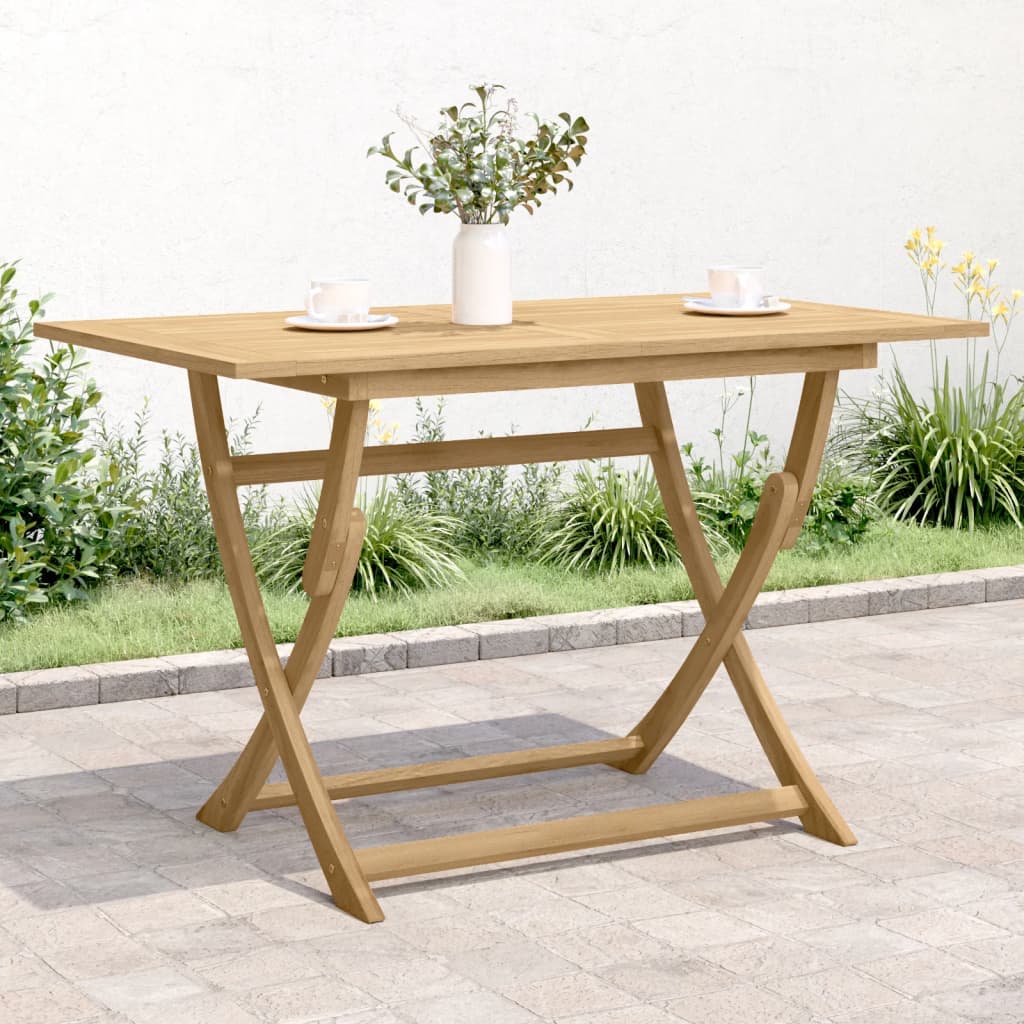 vidaXL Skladací záhradný stôl 120x70x75 cm akáciový masív