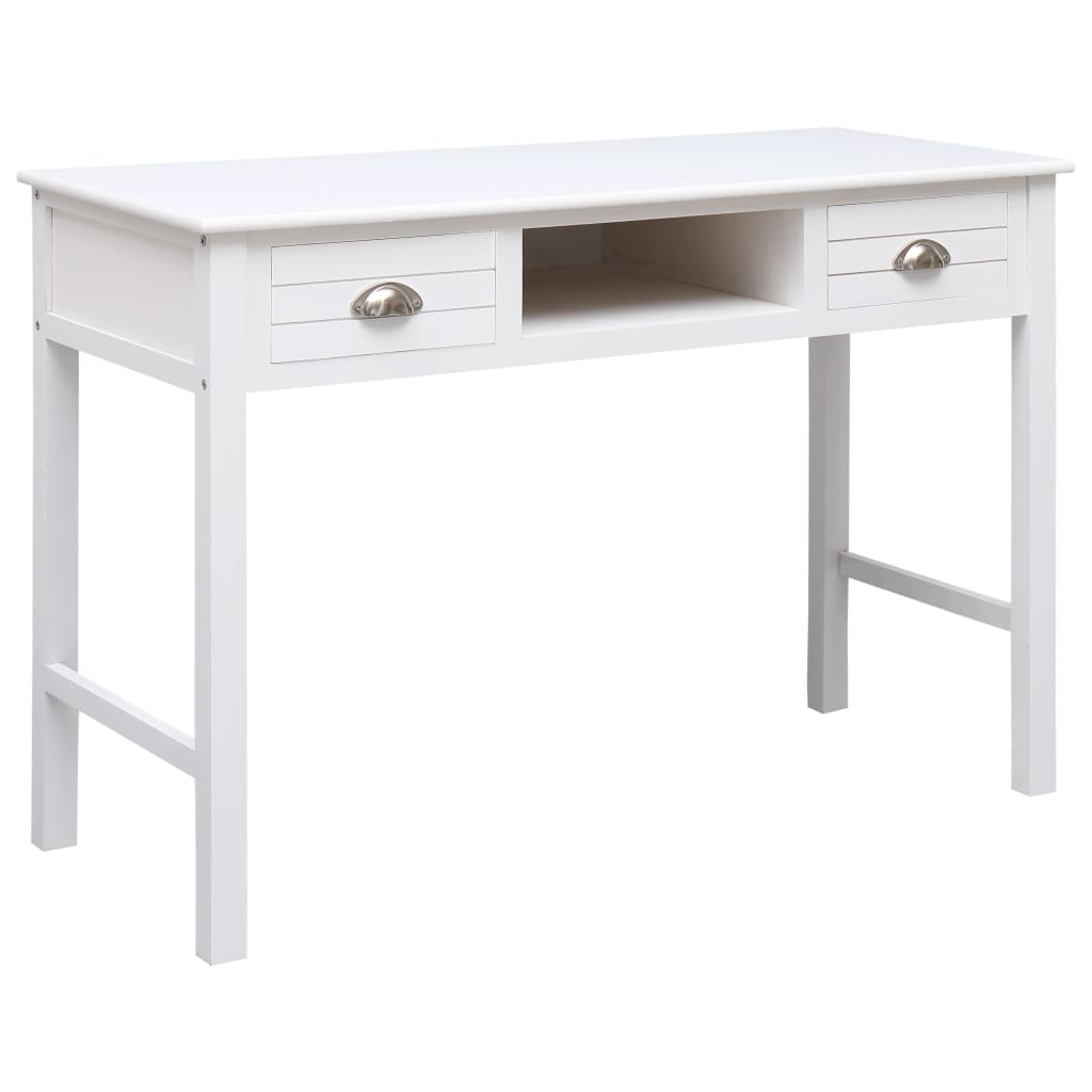 vidaXL Písací stôl biely 110x45x76 cm drevený