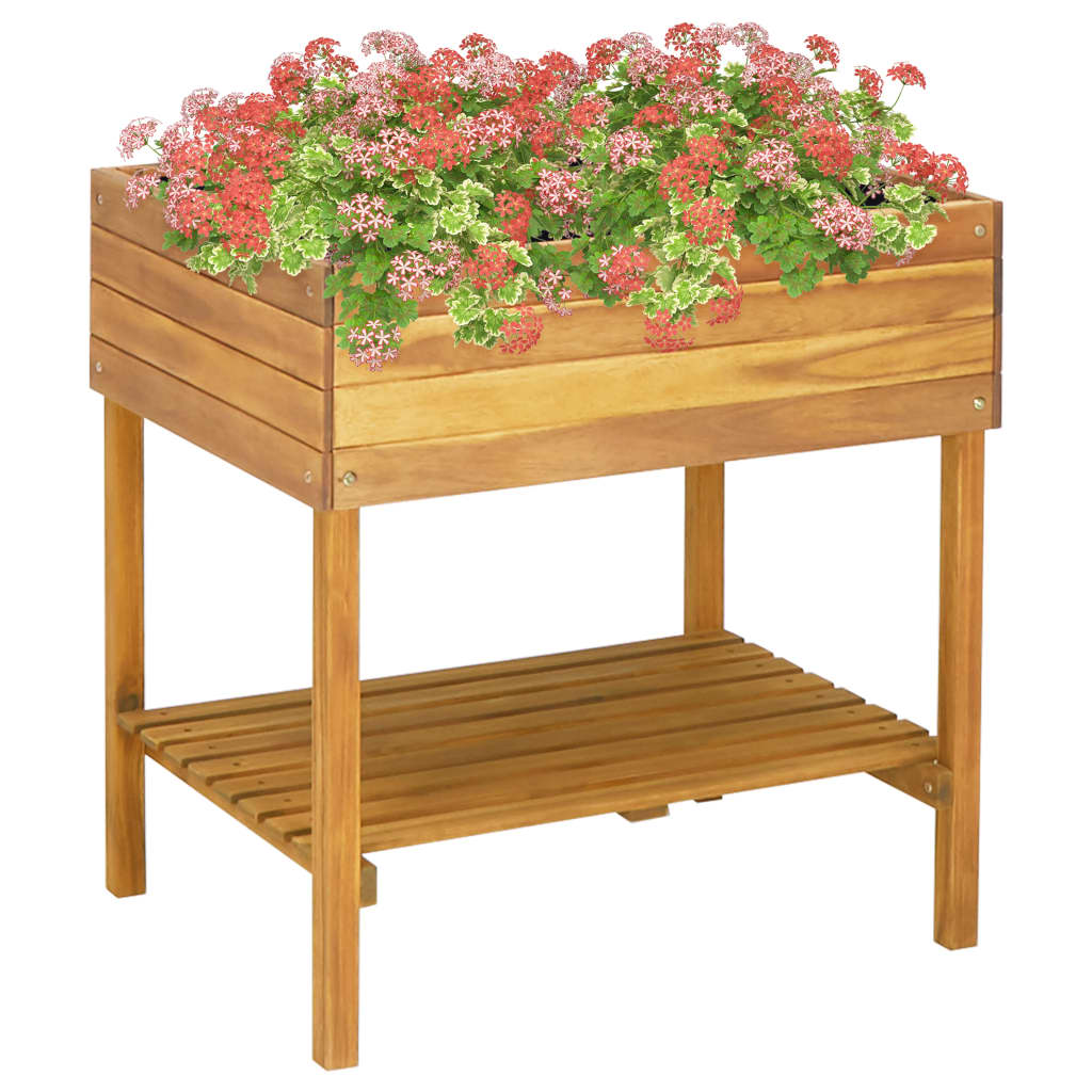 vidaXL Vyvýšený záhradný kvetináč 78,5x58,5x78,5 cm masívne akáciové drevo