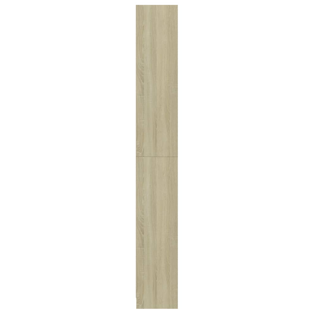 vidaXL Knižnica, 5 políc, biela a sonoma 80x24x175cm, kompozitné drevo