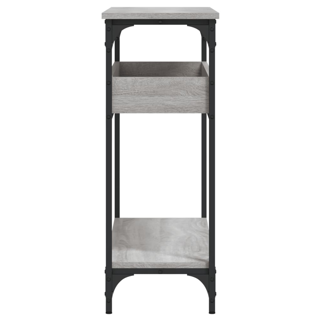vidaXL Konzolový stolík s policou sivý sonoma 100x29x75 cm komp. drevo