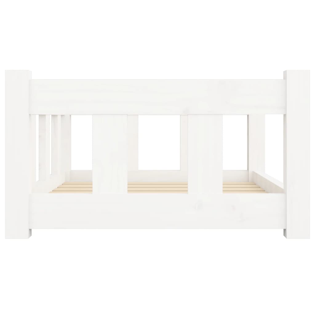 vidaXL Psia posteľ biela 65,5x50,5x28 cm borovicový masív