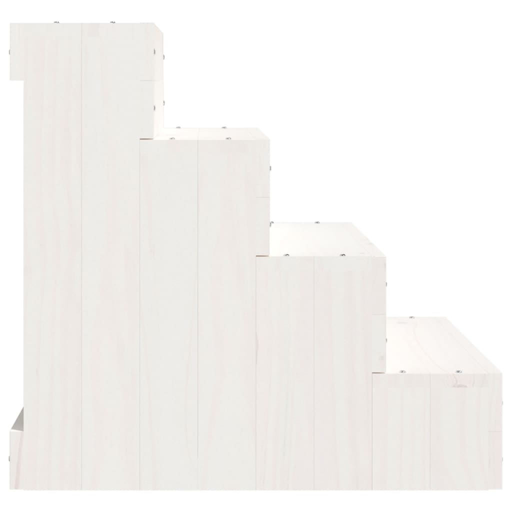 vidaXL Schody pre domáce zvieratá biele 40x49x47 cm masívna borovica