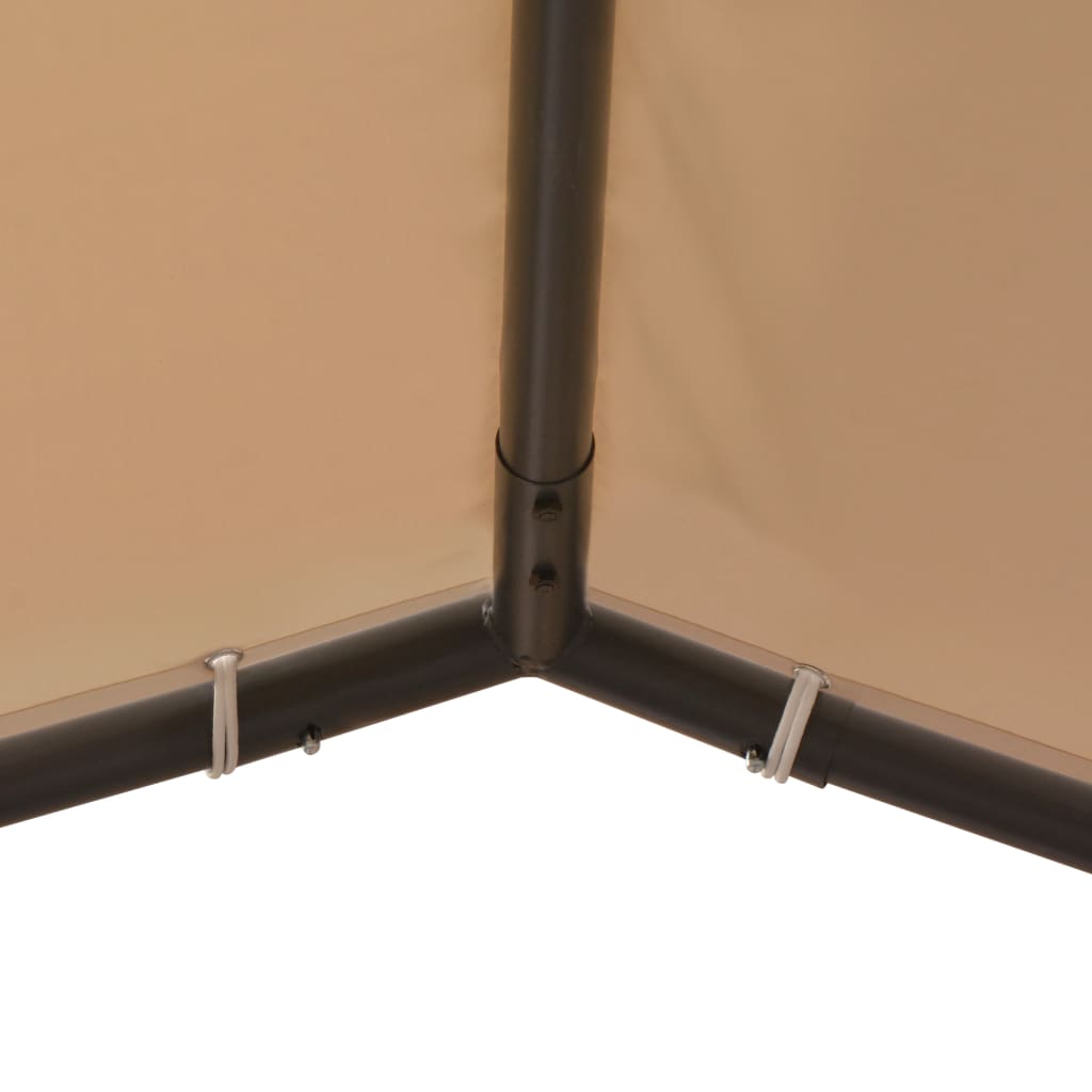 vidaXL Oceľový altánok/prístrešok/stan, 3x3 m, béžový