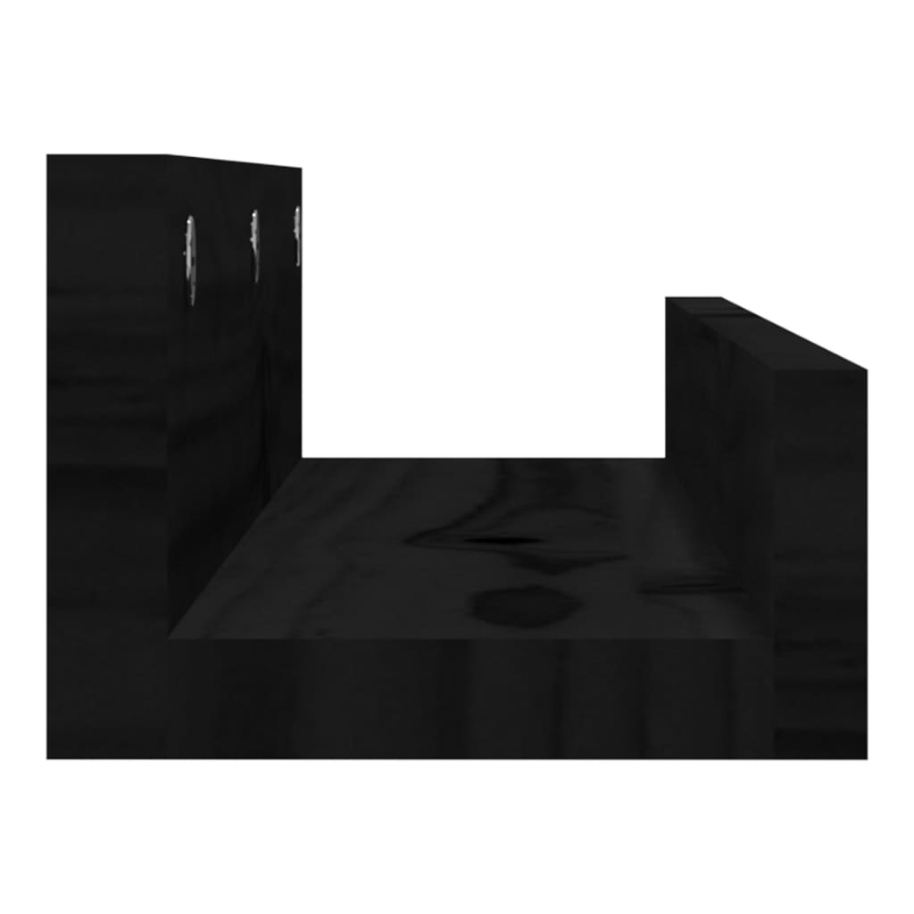 vidaXL Nástenné skrinky 2 ks čierne 50x12x9 cm masívna borovica