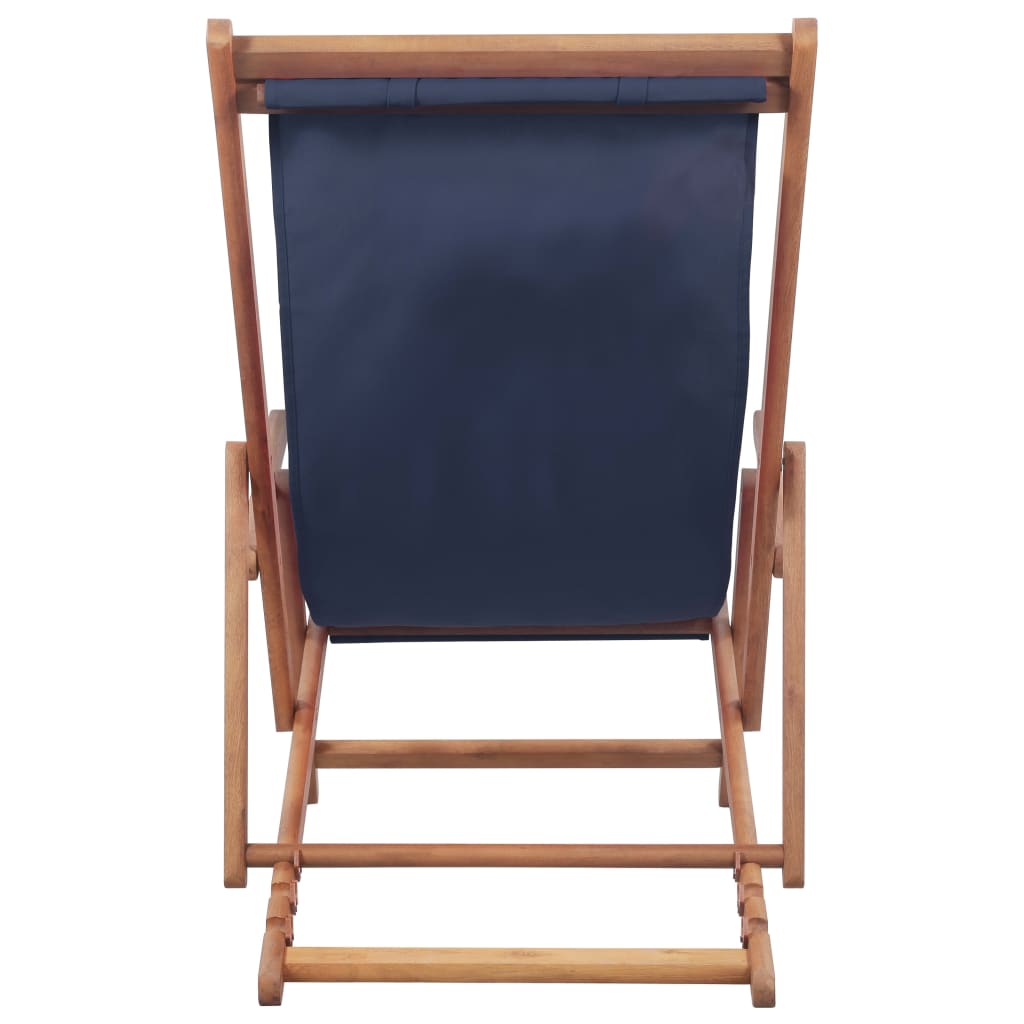 vidaXL Skladacie plážové kreslo, látka a drevený rám, modré