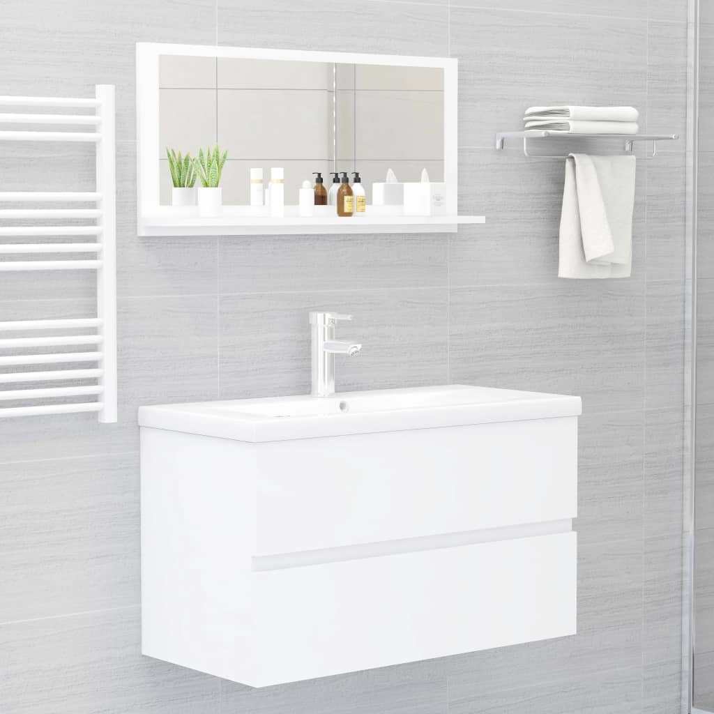 vidaXL Kúpeľňové zrkadlo, biele 80x10,5x37 cm, kompozitné drevo