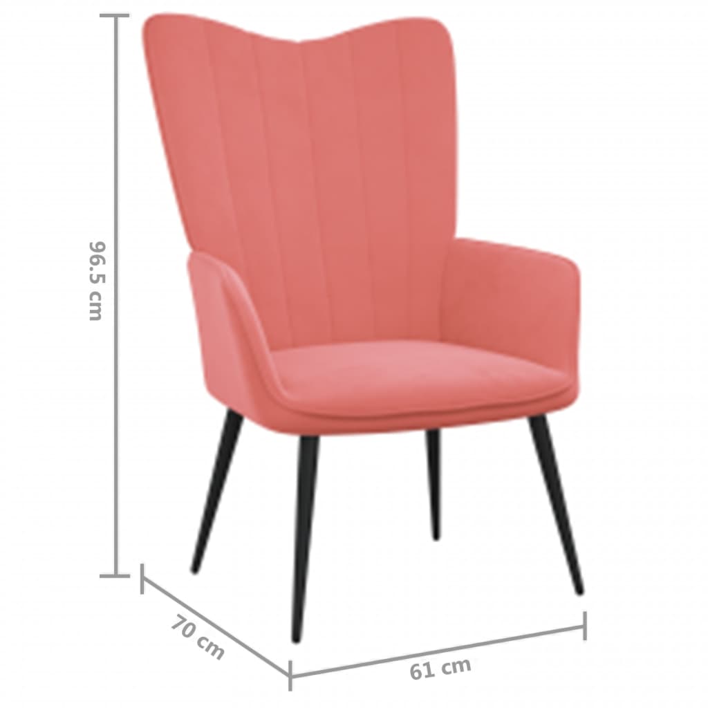 vidaXL Relaxačné kreslo, ružové, zamat