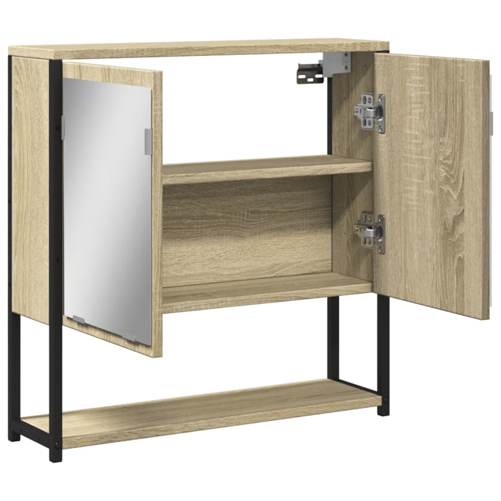 vidaXL Kúpeľňová skrinka so zrkadlom sonoma 60x16x60cm kompozit. drevo