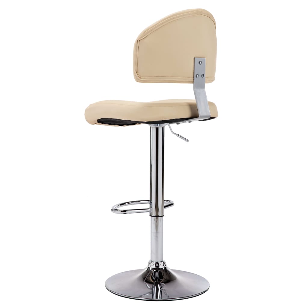 vidaXL Barové stoličky 2 ks, krémové, umelá koža