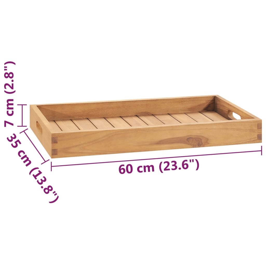 vidaXL Servírovací podnos 60x35 cm masívne tíkové drevo