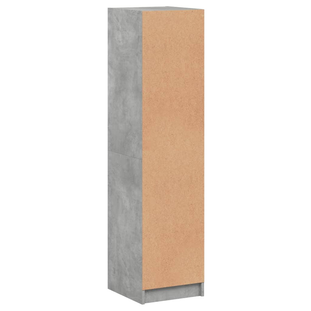 vidaXL Vysoká skrinka so sklenenými dverami betónovo sivá 35x37x142 cm