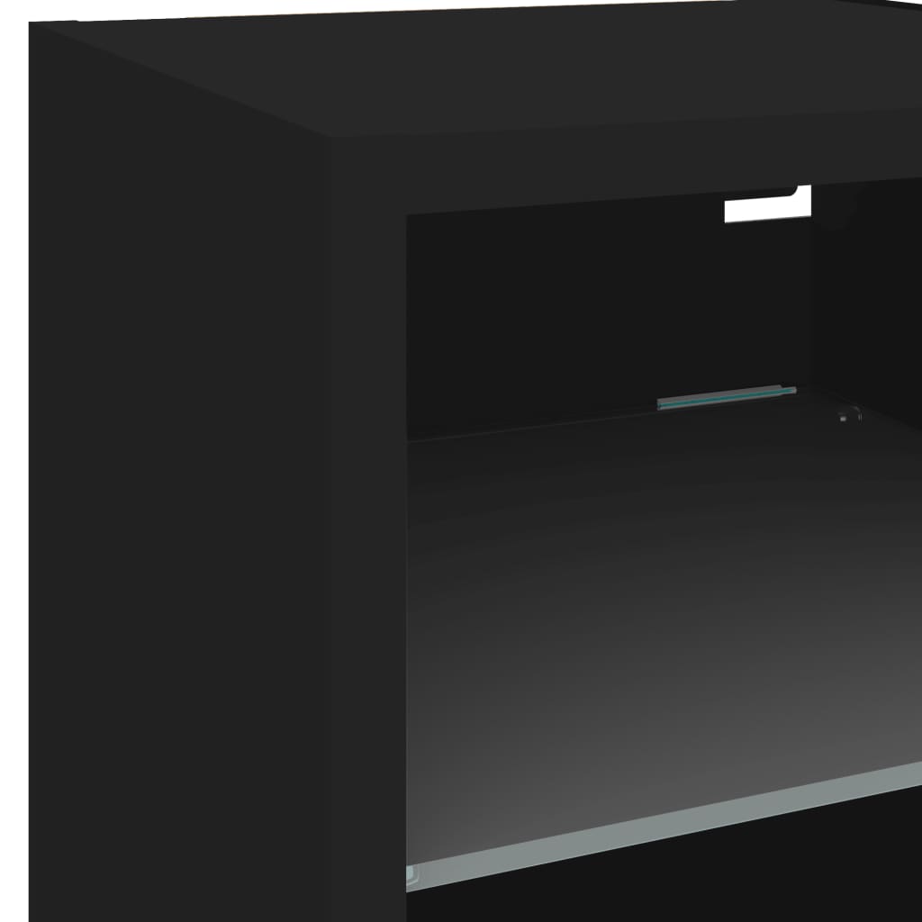 vidaXL 8-dielne TV nástenné skrinky s LED čierne kompozitné drevo