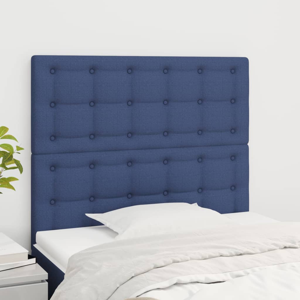 vidaXL Čelá postele 2 ks modrý 80x5x78/88 cm látka
