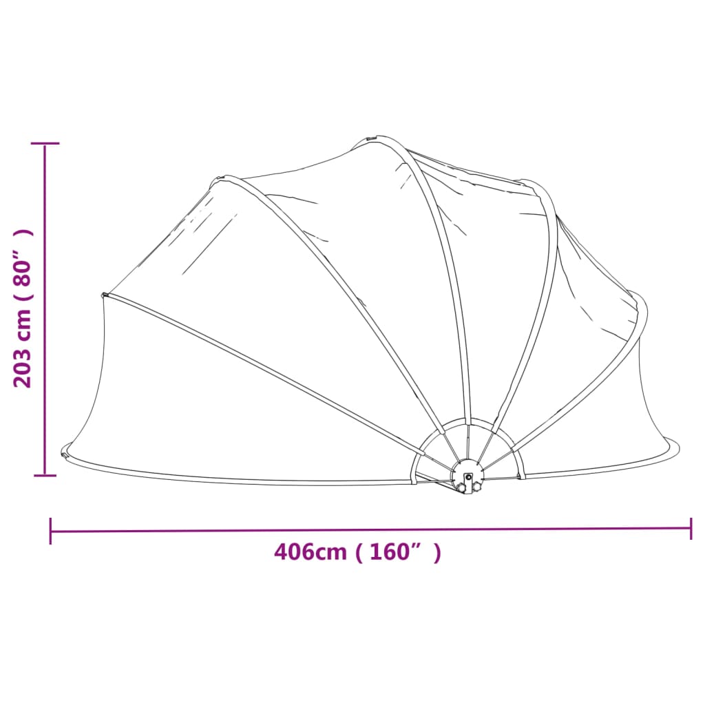 vidaXL Bazénová kupola okrúhla 406x203 cm PVC