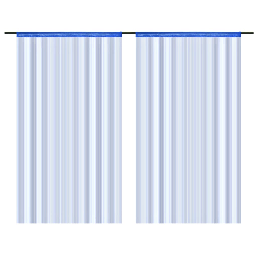 vidaXL Šnúrkový záves, 2 ks, 100x250 cm, modrý