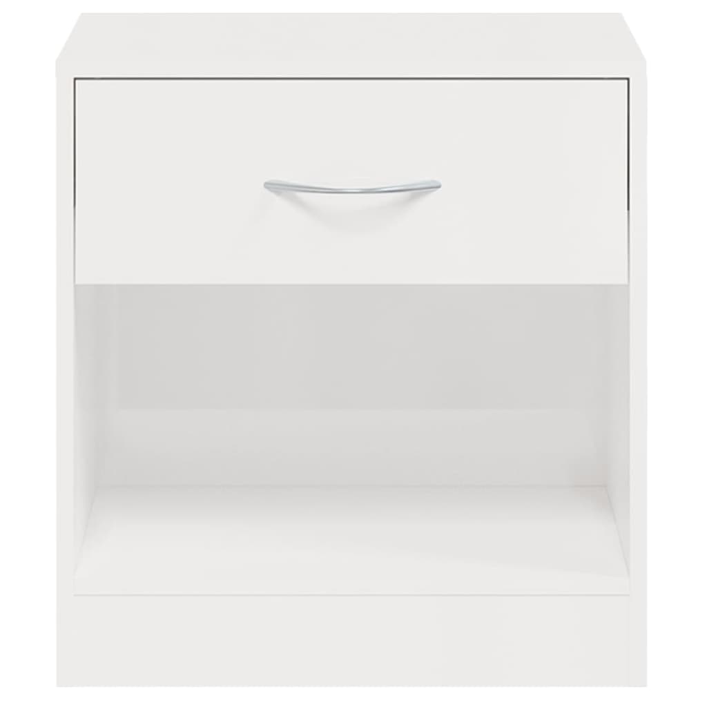 vidaXL Nočné stolíky 2 ks so zásuvkou lesklé biele